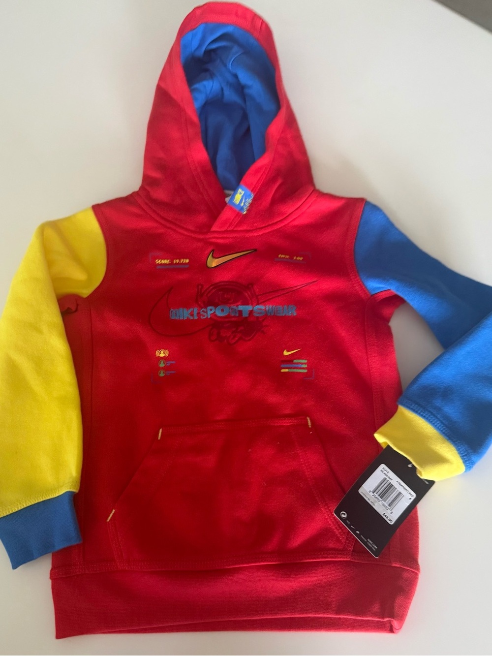 Nike Little Kids' Primary Color Colorblock Hoodie, 4, NWT